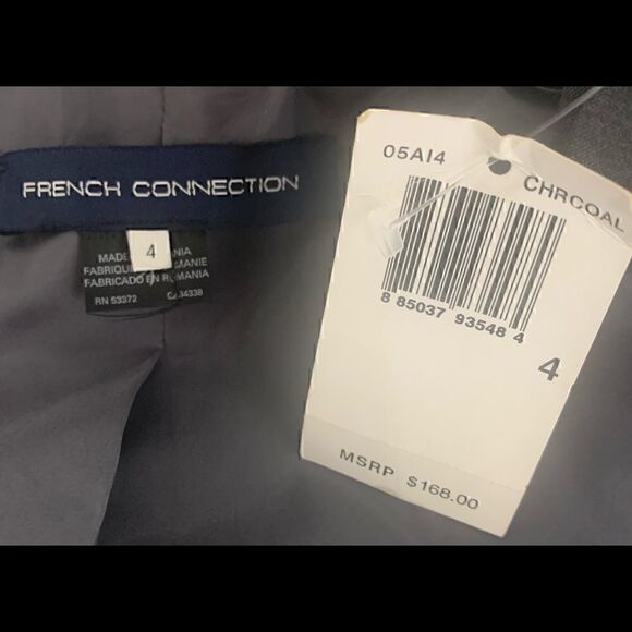 French Connection Vintage Gray Shoulder Pads Fitted Jacket - Picture 8 of 8